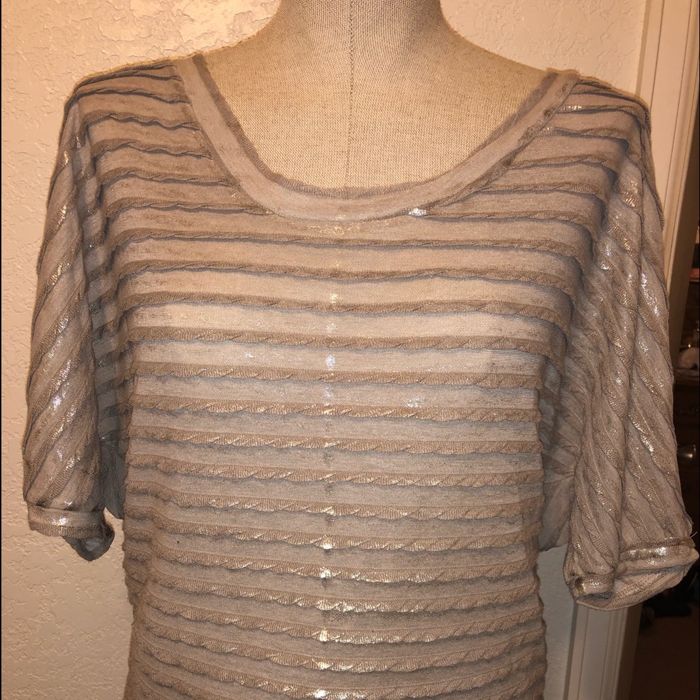 Dolman sleeve shimmer blouse